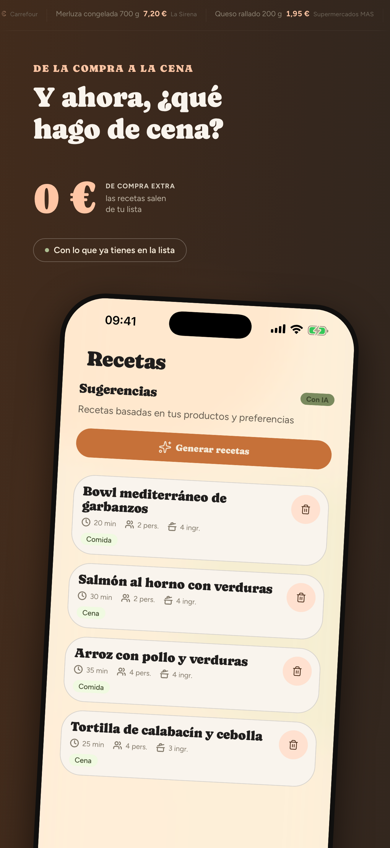 Recetas personalizadas en CestIA