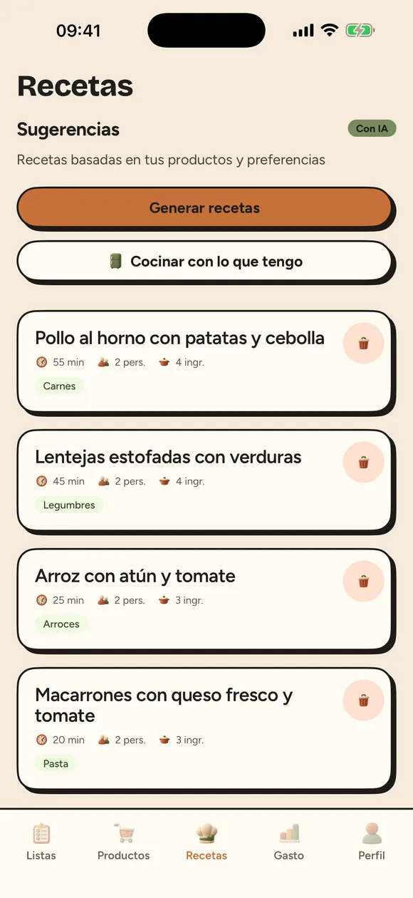 Recetas personalizadas en CestIA